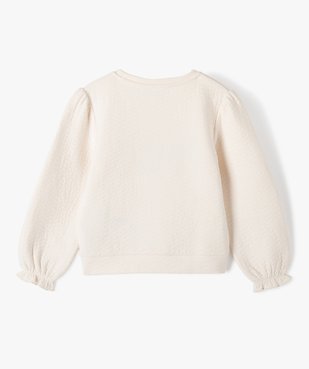 Sweat matelassé fille avec broderie - LuluCastagnette vue4 - LULUCASTAGNETTE - GEMO