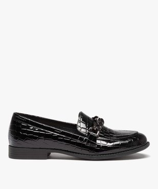 Mocassins femme vernies effet croco avec bride à chaîne  vue2 - FOLLOW ME - GEMO