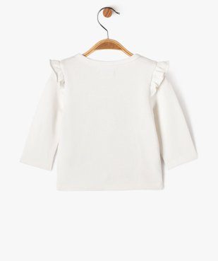 Sweat avec volants sur les épaules et motif chat bébé fille vue3 - GEMO(BB COUCHE) - GEMO