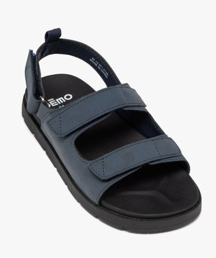 Sandales garçon unies à trois scratch et semelle ton sur ton vue5 - GEMO (ENFANT) - GEMO