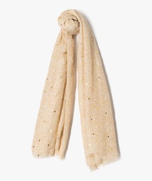 Foulard fleuri à cœurs brillants femme vue1 - GEMO 4G FEMME - GEMO