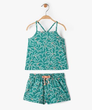 Ensemble bébé fille 2 pièces à motifs palmiers : débardeur et short vue1 - GEMO(BEBE DEBT) - GEMO