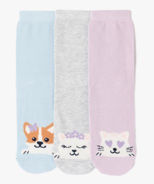 Chaussettes mi-hautes avec motifs animaux fille (lot de 3) vue1 - GEMO (ENFANT) - GEMO