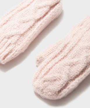 Moufles en maille torsadée doublées polaire bébé fille vue2 - GEMO (ACCESS) - GEMO