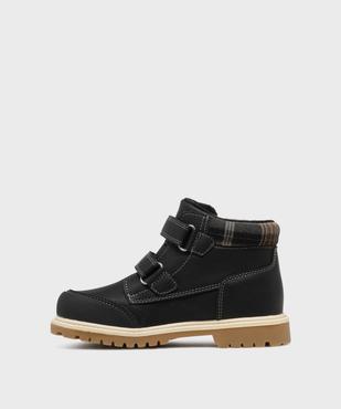 Boots fourrées à scratch et col tartan garçon - Buggy Shoes vue3 - BUGGY - GEMO