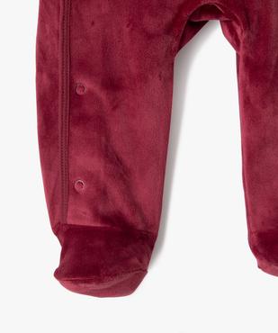 Pyjama en velours ouverture devant bébé fille vue3 - GEMO(BB COUCHE) - GEMO