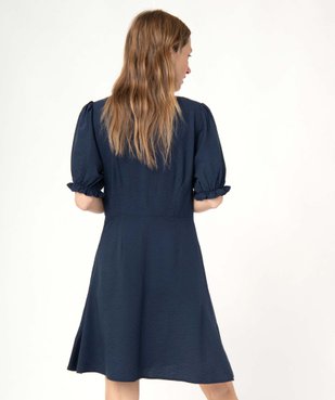 Robe femme à manches courtes avec boutons fantaisie vue3 - GEMO(FEMME PAP) - GEMO
