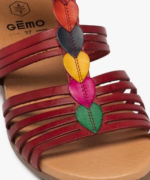 Sandales femme style spartiates montantes à fines brides en cuir vue6 - GEMO (CASUAL) - GEMO