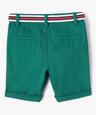Bermuda en coton avec ceinture tricolore garçon vue3 - GEMO 4G GARCON - GEMO