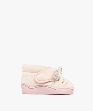 Chaussons bébé fille bottillons à scratch tête de lapin vue1 - GEMO 4G BEBE - GEMO