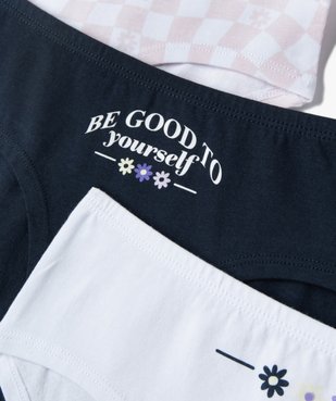 Shorties fille à motifs en coton biologique stretch (lot de 3) vue2 - GEMO 4G FILLE - GEMO
