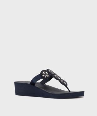 Tongs de plage à talon compensé femme - Isotoner vue2 - ISOTONER - GEMO