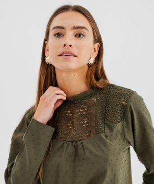 Blouse en coton avec décolleté en dentelle femme vue3 - GEMO(FEMME PAP) - GEMO