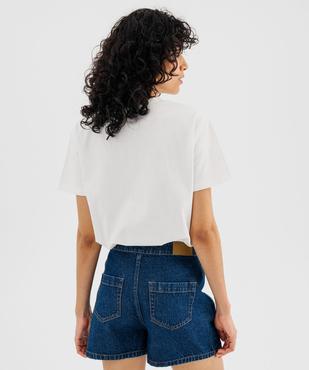 Tee-shirt manches courtes coupe oversize femme - LuluCastagnette vue3 - LULU CASTAGNETTE GEMO FOR GOOD - GEMO