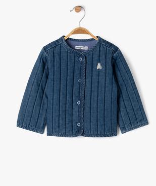 Veste matelassée en denim bébé fille - LuluCastagnette vue2 - LULUCASTAGNETTE - GEMO