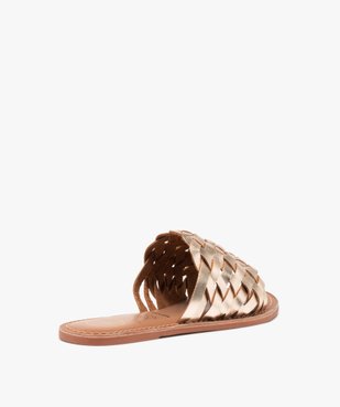 Mules femme à talon plat dessus cuir tressé - Tanéo Coupe spéciale pied large vue4 - TANEO - GEMO