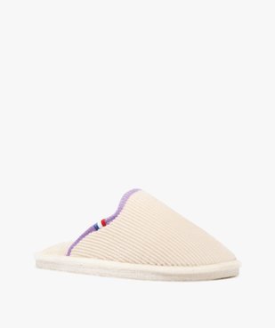 Chaussons mules en velours doublés laine femme vue2 - GEMO(HOMWR FEM) - GEMO