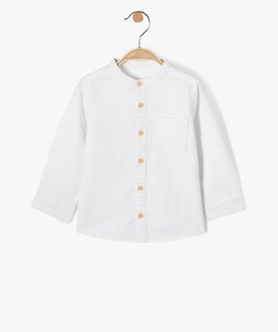 Chemise bébé garçon à manches longues et col mao vue1 - GEMO(BEBE DEBT) - GEMO