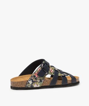 Sandales femme mules à larges brides unies et fleuries vue4 - GEMO (CASUAL) - GEMO