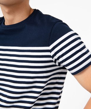 Tee-shirt homme rayé à manches courtes vue5 - GEMO (HOMME) - GEMO