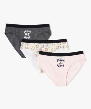 Culottes à motifs junk food fille (lot de 3) vue1 - GEMO 4G FILLE - GEMO