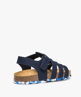 Sandales garçon à multiples brides en cuir et semelle liège vue4 - GEMO (ENFANT) - GEMO