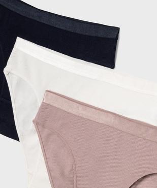 Culottes en coton biologique avec ceinture satinée fille (lot de 3) vue2 - GEMO 4G FILLE - GEMO