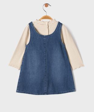 Ensemble robe en jean + tee-shirt manches longues bébé fille vue4 - GEMO(BEBE DEBT) - GEMO