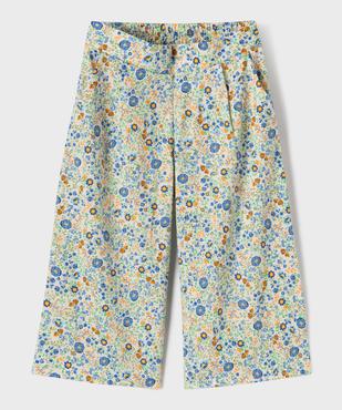 Pantalon extra large à motifs fleuris fille vue1 - GEMO (ENFANT) - GEMO