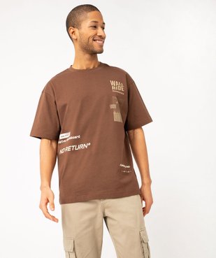Tee-shirt manches courtes col rond imprimé skate homme vue1 - GEMO 4G HOMME - GEMO