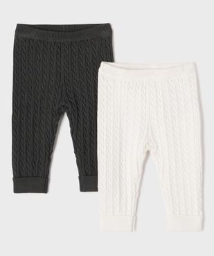 Pantalon en maille torsadée bébé (lot de 2) vue1 - GEMO(BB COUCHE) - GEMO