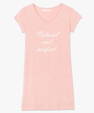 Chemise de nuit imprimée à manches courtes femme vue4 - GEMO 4G FEMME - GEMO
