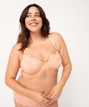 Soutien-gorge femme grande taille dos dentelle fantaisie vue2 - GEMO(HOMWR FEM) - GEMO