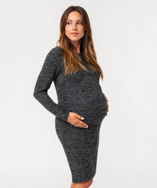 Robe de maternité à manches longues en maille  vue1 - GEMO (MATER) - GEMO