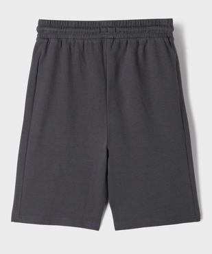 Bermuda de sport uni en maille nid d’abeille garçon vue3 - GEMO 4G GARCON - GEMO