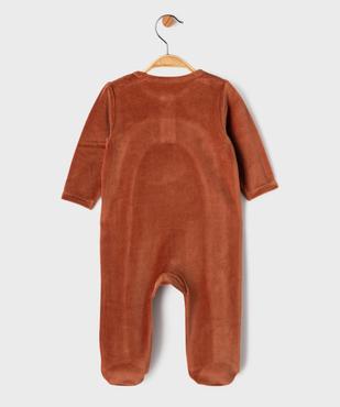 Pyjama en velours ouvert devant motif dinosaure bébé garçon vue4 - GEMO 4G BEBE - GEMO