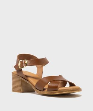 Sandales à talon en cuir femme - Tanéo vue2 - TANEO - GEMO