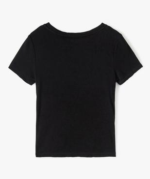 Tee-shirt fille à manches courtes en maille côtelée - LuluCastagnette vue3 - LULUCASTAGNETTE - GEMO