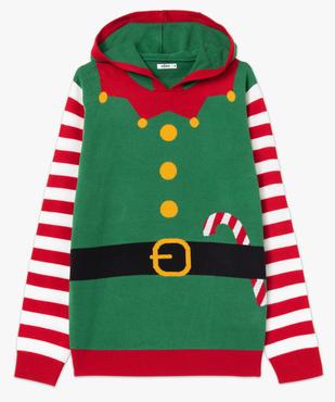 Pull de Noël homme à capuche vue4 - GEMO (HOMME) - GEMO