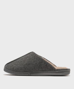 Chaussons mules en feutrine et fourrure imitation homme - Dim vue3 - DIM - GEMO
