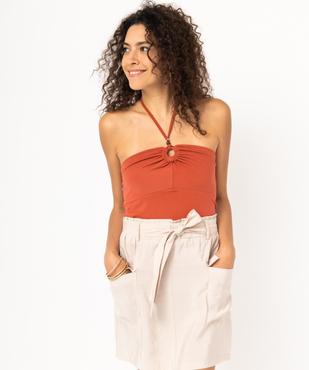 Débardeur à nouer autour du cou femme vue1 - GEMO(FEMME PAP) - GEMO
