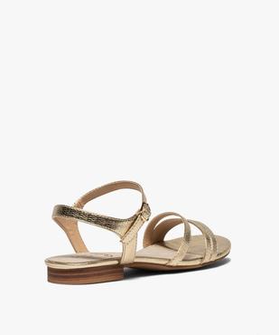 Sandales femme à talon plat et brides imitation serpent vue4 - GEMO (CASUAL) - GEMO
