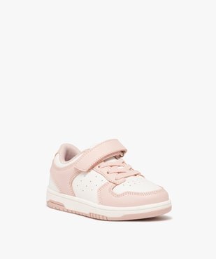Baskets fille bicolores à scratch et lacets style rétro vue2 - GEMO 4G FILLE - GEMO