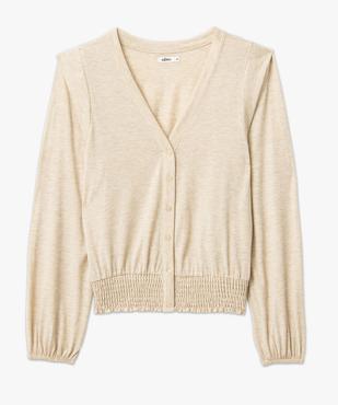 Tee-shirt manches longues boutonné à paillettes femme vue4 - GEMO(FEMME PAP) - GEMO
