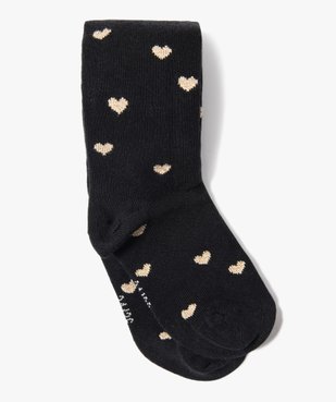 Collants chauds à motifs cœurs bébé fille vue1 - GEMO 4G BEBE - GEMO