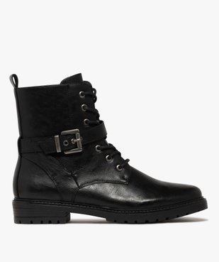 Boots femme à semelle crantée avec zip et bout amande vue2 - GEMO 4G FEMME - GEMO