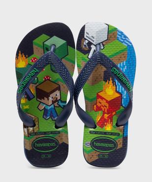 Tongs Athletic à semelle motif Minecraft garçon - Havaianas vue1 - HAVAIANAS - GEMO