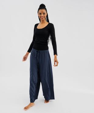 Tee-shirt manches longues avec col rond en dentelle femme vue10 - GEMO(HOMWR FEM) - GEMO
