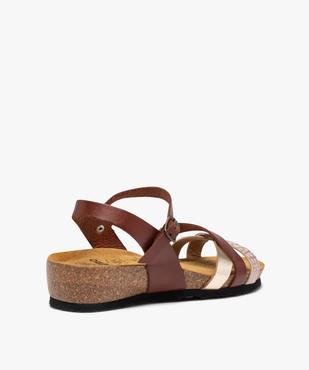 Sandales femme compensées dessus cuir vue4 - GEMO 4G FEMME - GEMO
