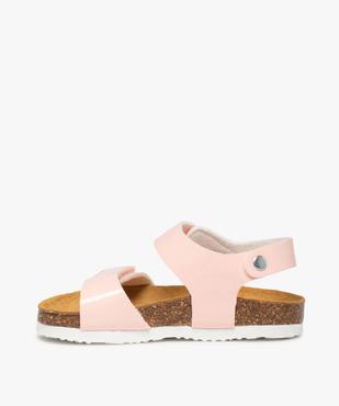 Sandales fille à brides scratch colorées et semelle liège vue3 - GEMO 4G FILLE - GEMO